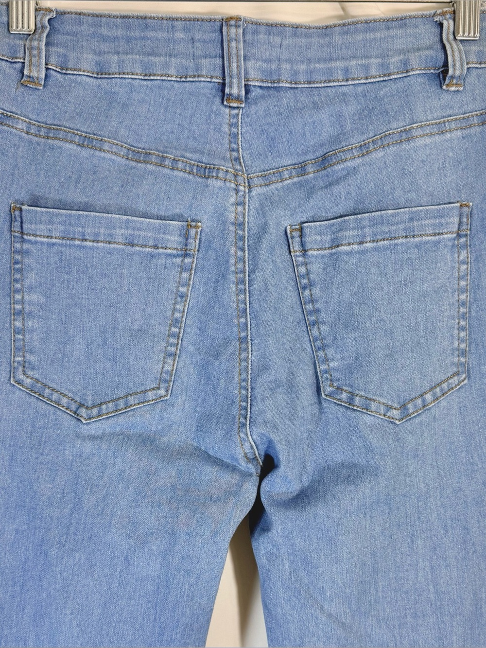 LABIJOU Lace Up Cutout Super Flare Boho Festival Bell Bottom Jeans Size Small - Picture 8 of 11